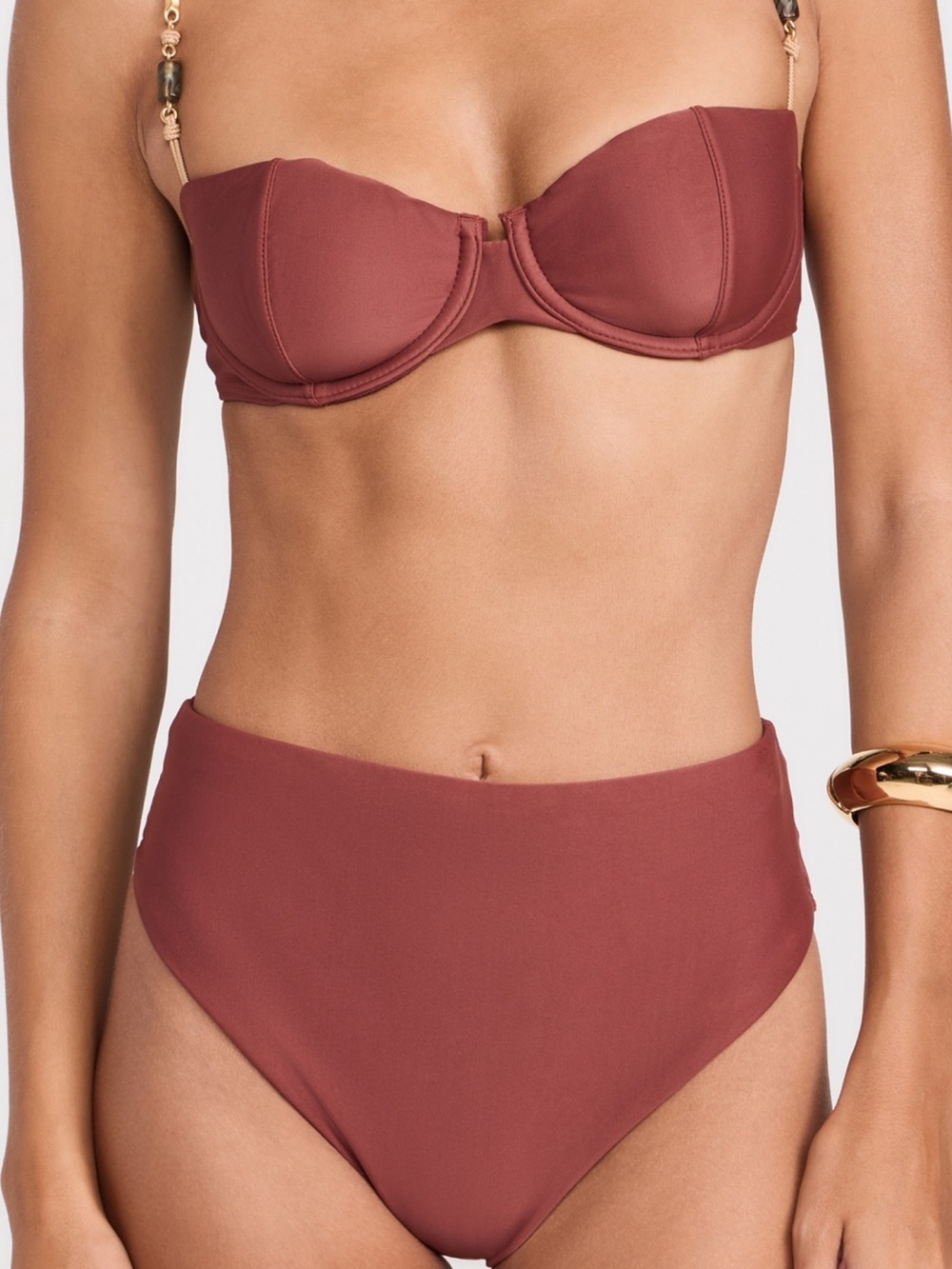 ViX Paula Hermanny Solid Bela Bikini Bottoms Brown XS NWT